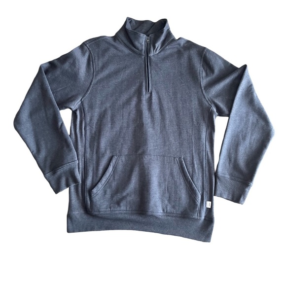 ONIA Tri Blend Blue Half Zip Ribbed Pullover Sweatshirt Men’s size Medium - Picture 1 of 11